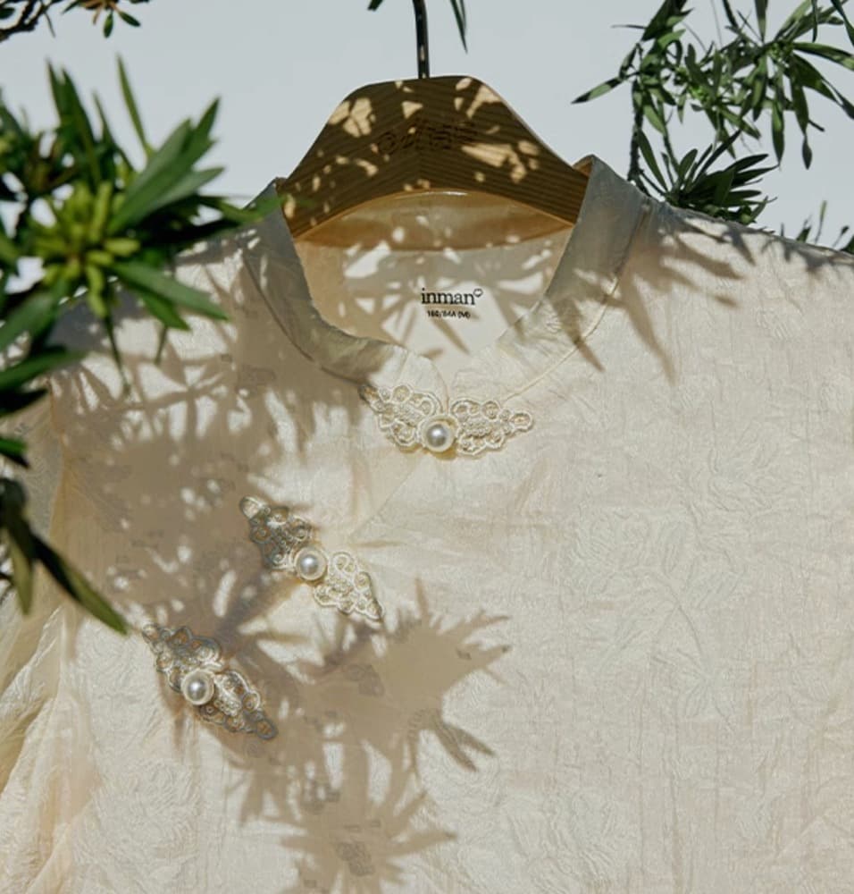 チャイナ服 シワ加工 モコモコ チャイナブラウス