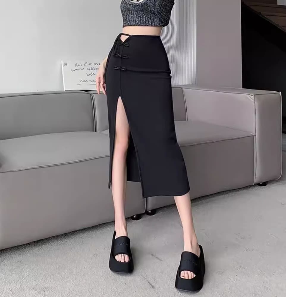 チャイナ服 大きめスリットのセクシーチャイナスカート