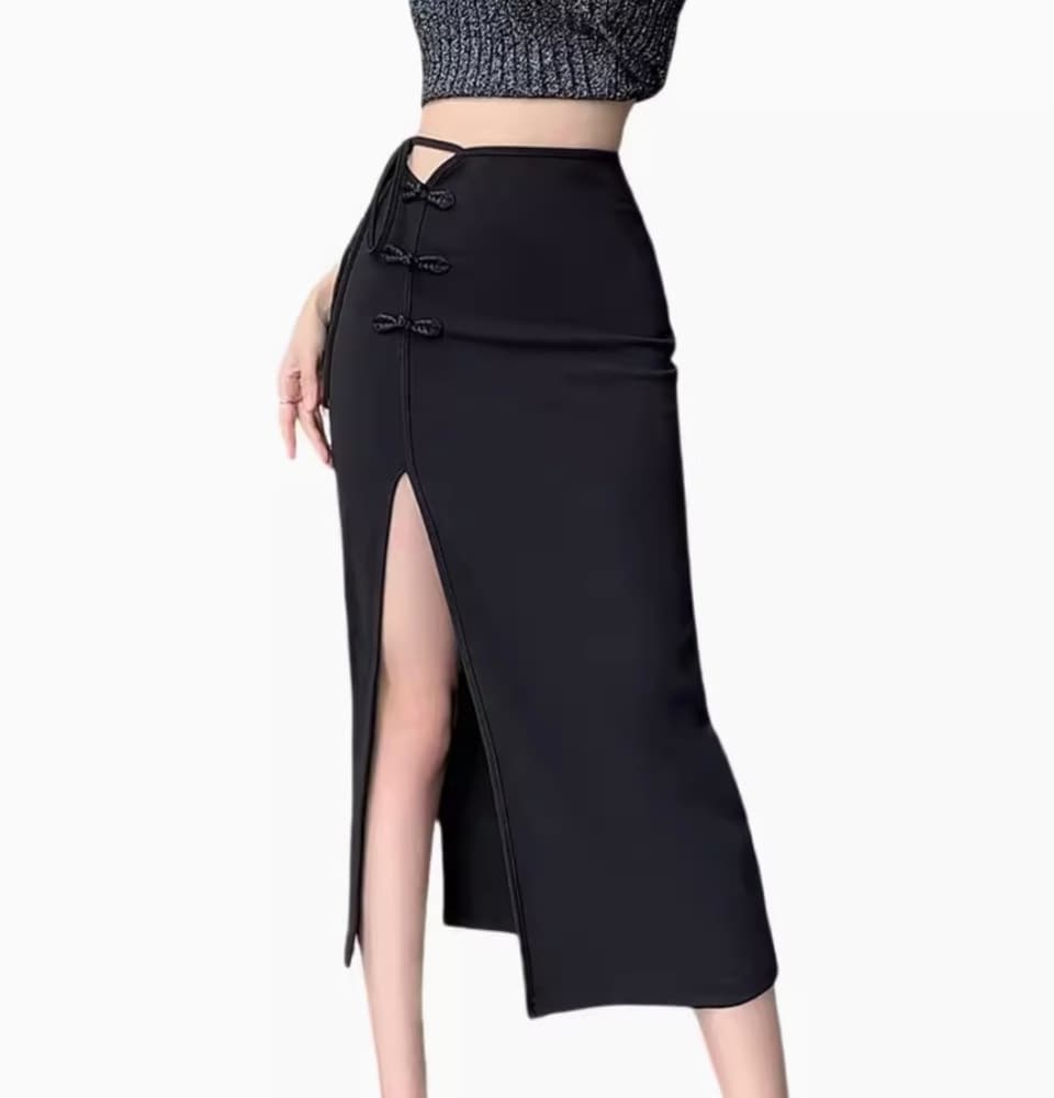 チャイナ服 大きめスリットのセクシーチャイナスカート