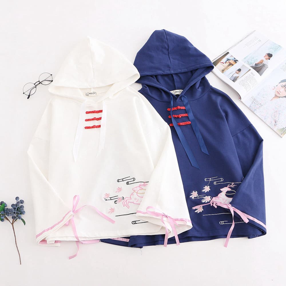 チャイナ服 チャイナデザイン入り プルオーバー チャイナパーカー