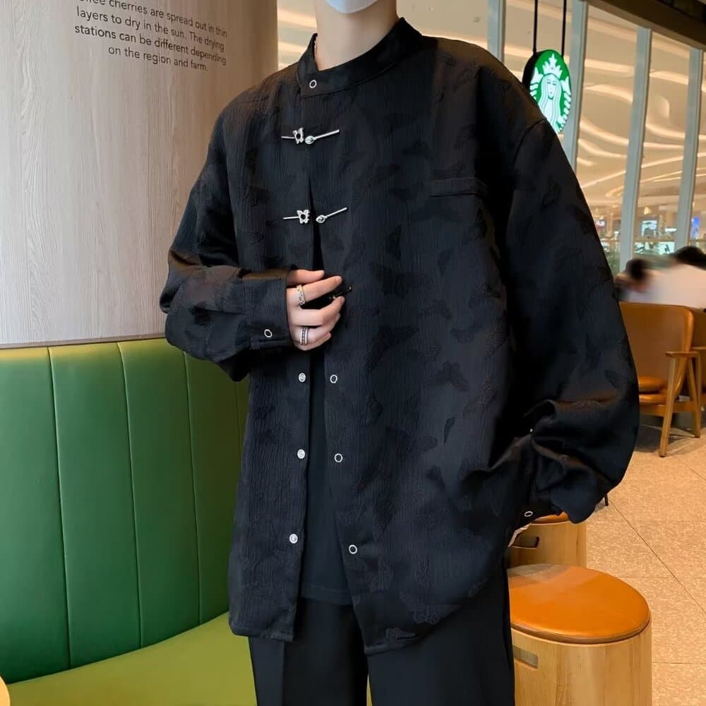 チャイナ服 アーティスティックデザイン 中国風トップス メンズチャイナ