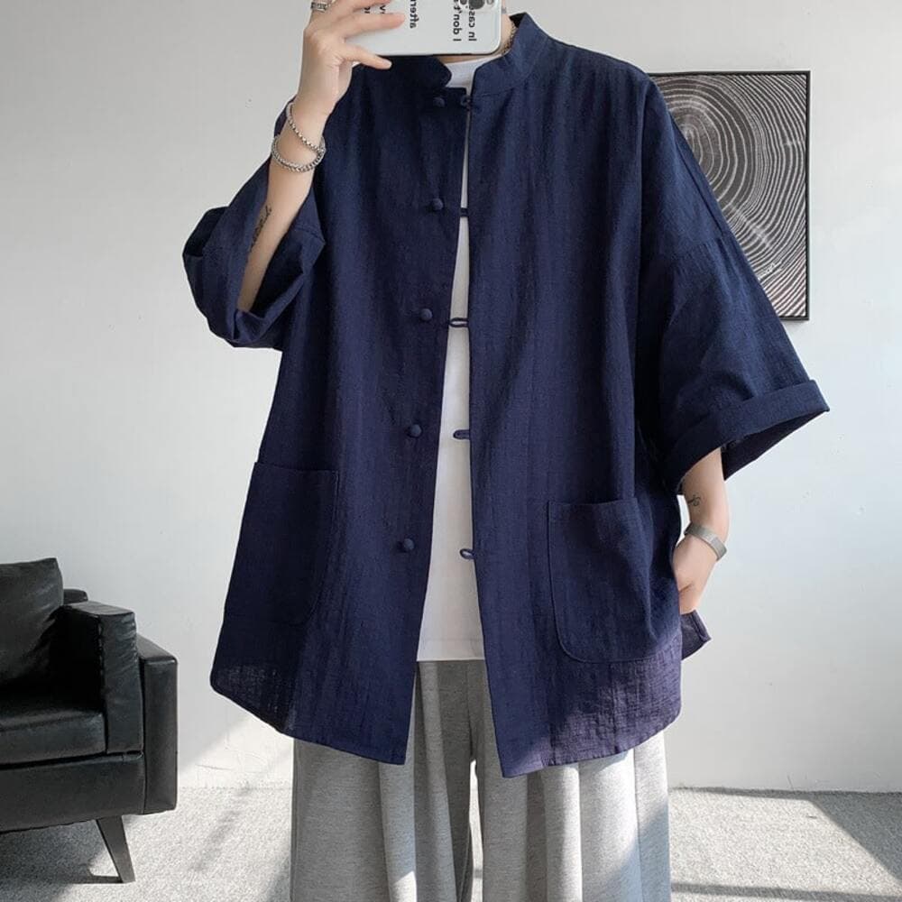 チャイナ服 メンズ レトロ リネンスーツ メンズチャイナ
