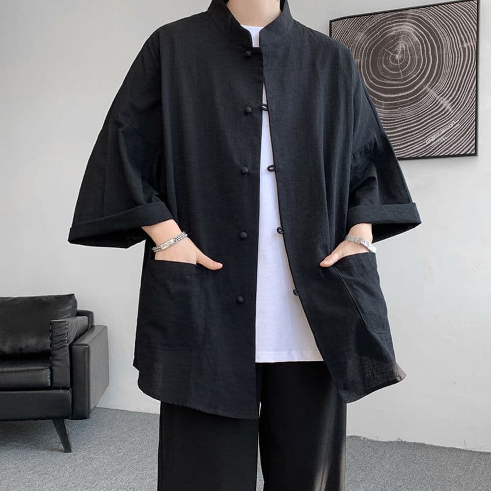 チャイナ服 メンズ レトロ リネンスーツ メンズチャイナ