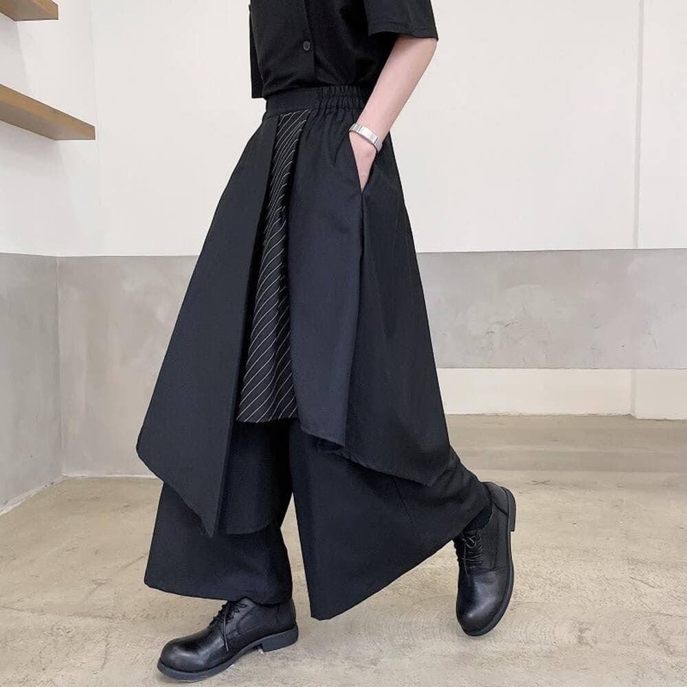 チャイナ服 ユニセックス Aラインnスタイリッシュワイドパンツ メンズチャイナ
