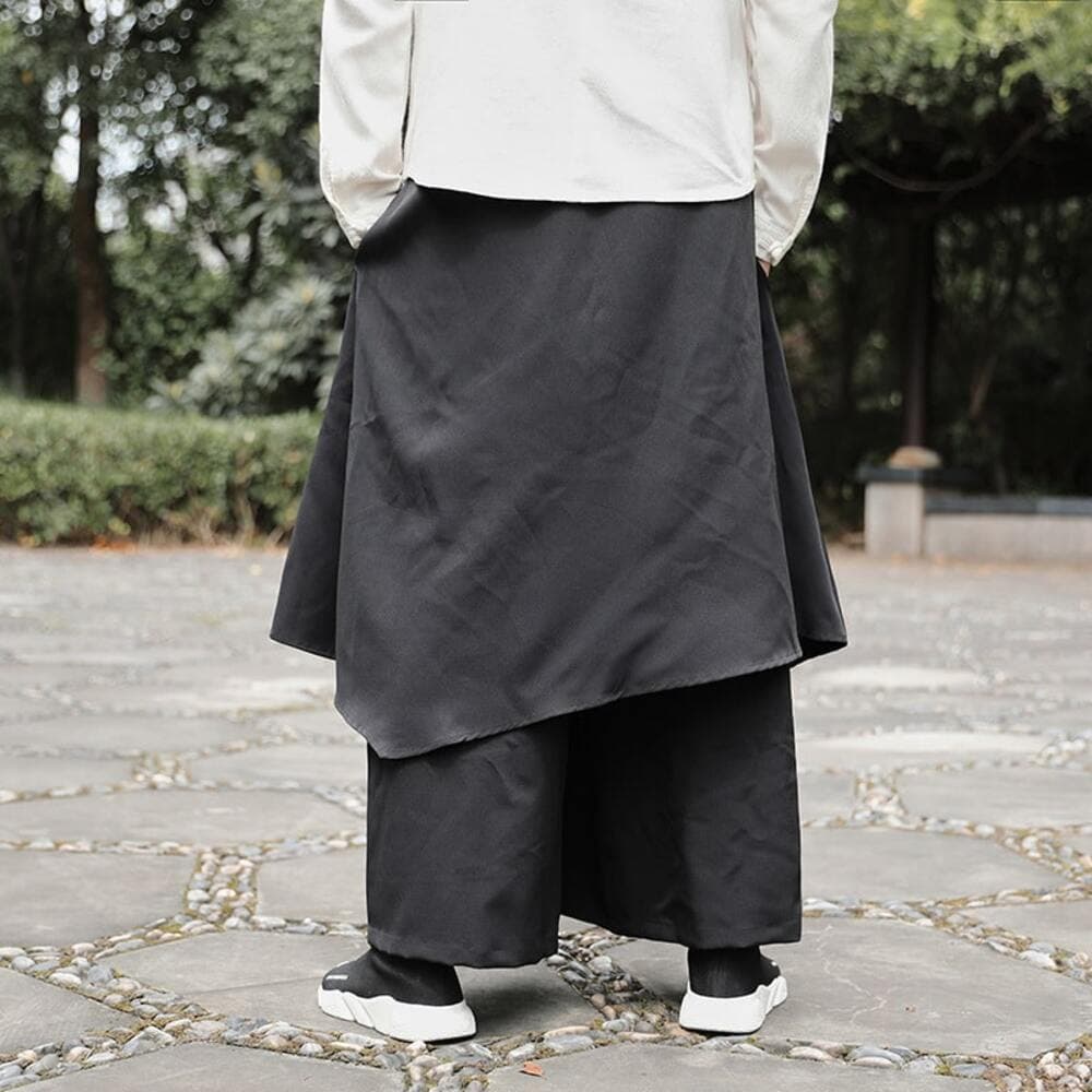 チャイナ服 ダークカラー アシンメトリー レトロカジュアル ワイドパンツ メンズチャイナ