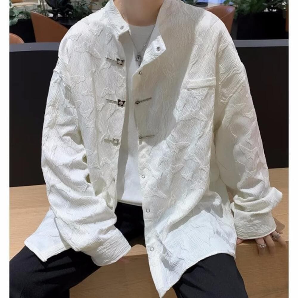 チャイナ服 アーティスティックデザイン 中国風トップス メンズチャイナ