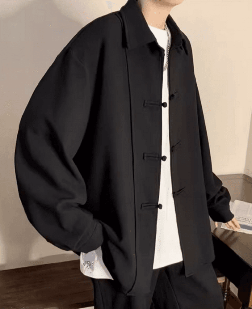 チャイナボタン仕立てゆったりシルエットジャケット