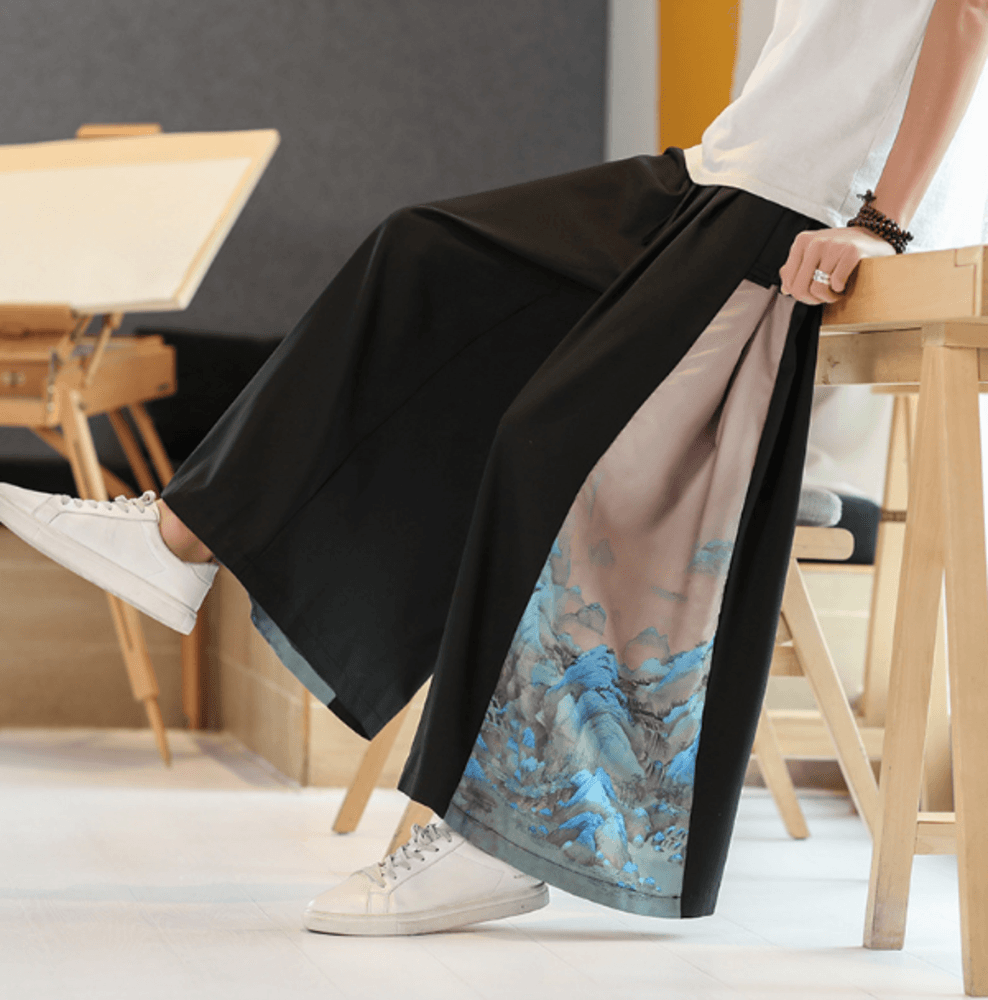 チャイナ服 中華風ワイドパンツ メンズチャイナ