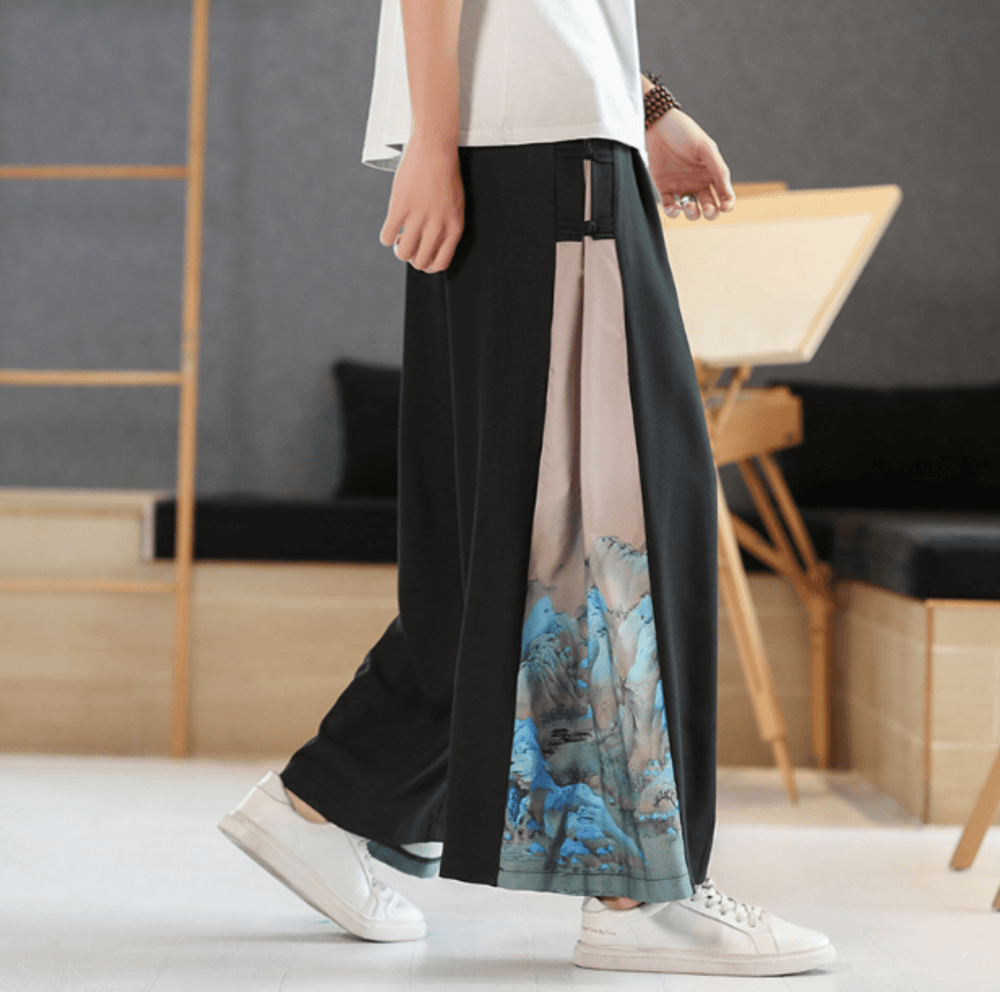 チャイナ服 中華風ワイドパンツ メンズチャイナ