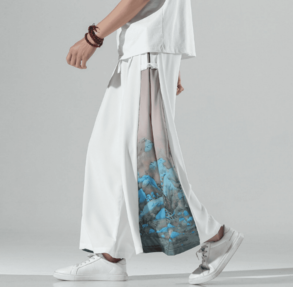 チャイナ服 中華風ワイドパンツ メンズチャイナ