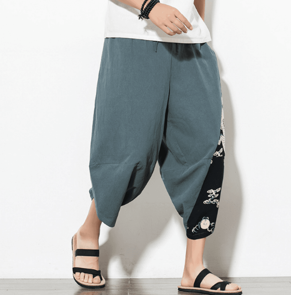 チャイナ服 中華風刺繍サムエルパンツ メンズチャイナ