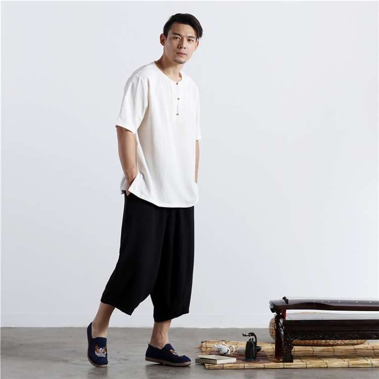 チャイナ服 リネンコットン カジュアル Tシャツ