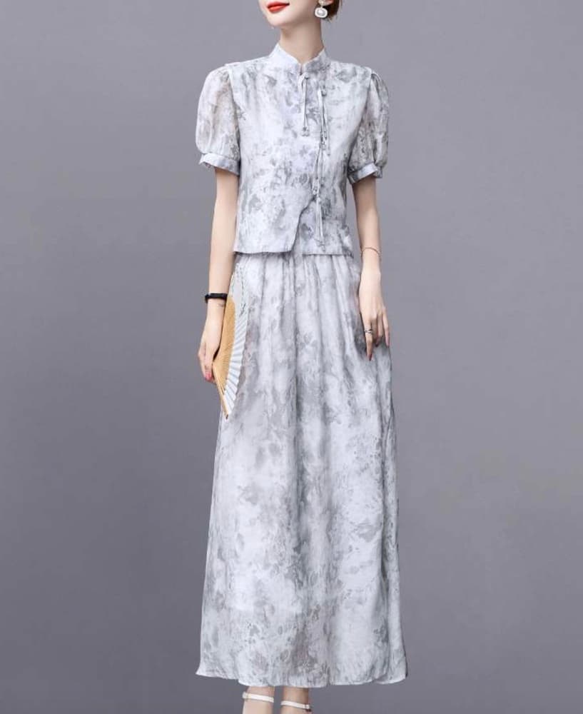 チャイナ服 モノトーン シンプル キュート セットアップ