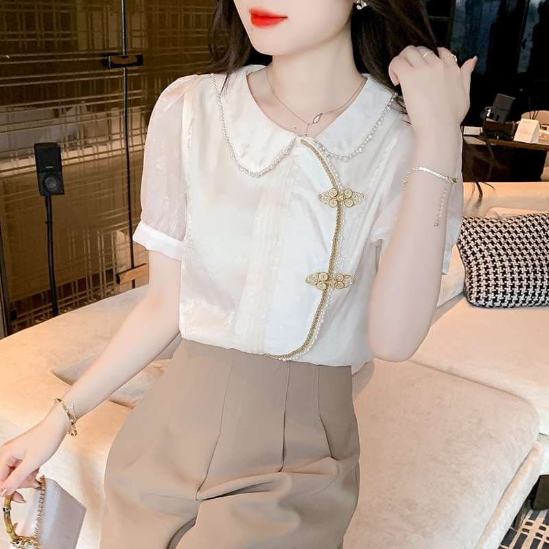 チャイナ服 襟付き セクシー ブラウス