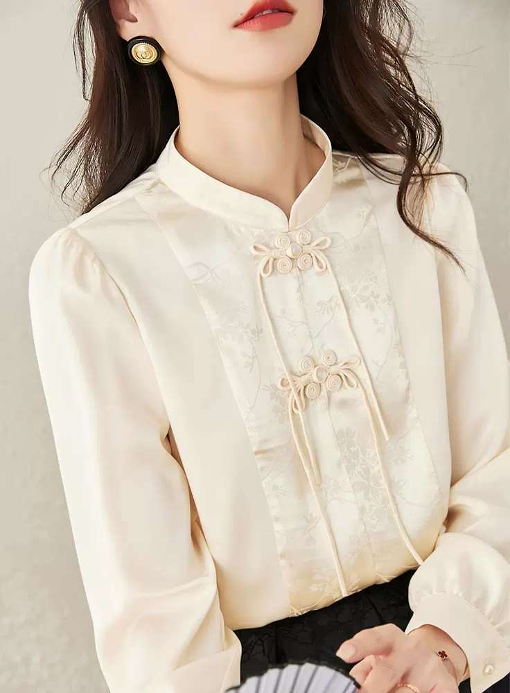 チャイナ服 シック 長袖 チャイナシャツ