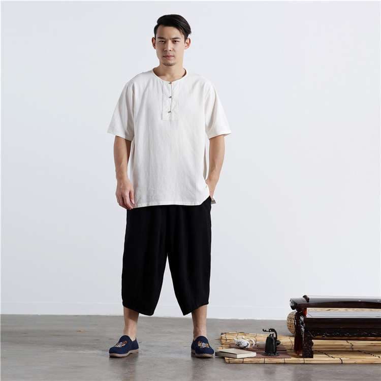 チャイナ服 リネンコットン カジュアル Tシャツ
