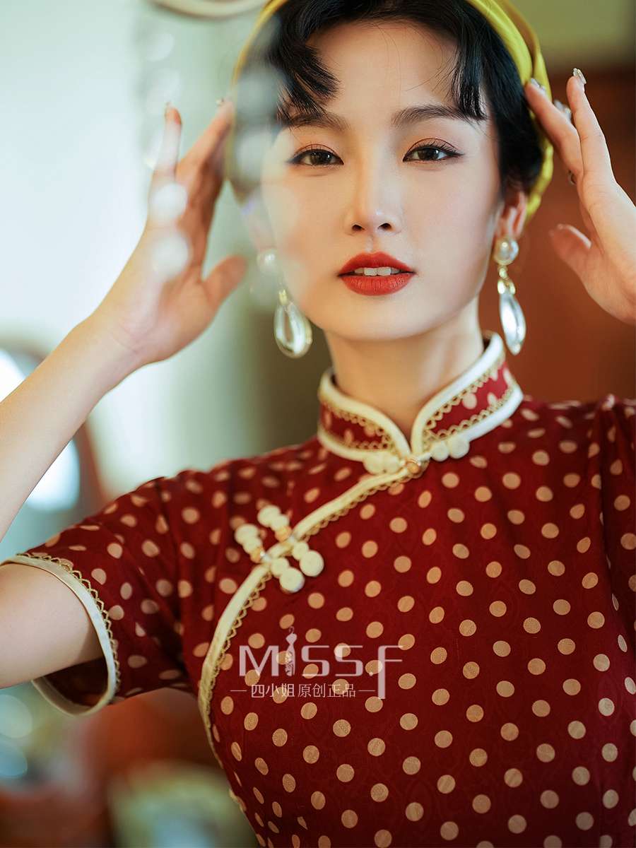 チャイナ服 レトロ ドット ドレス