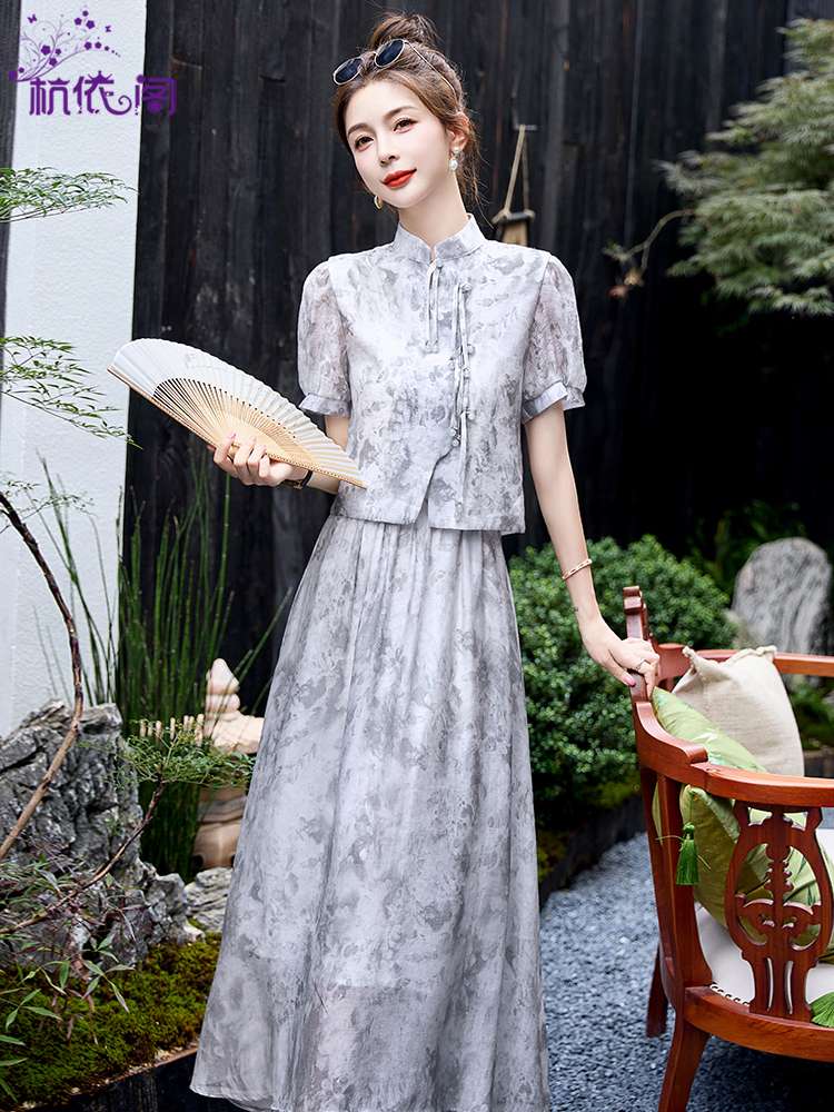 チャイナ服 モノトーン シンプル キュート セットアップ
