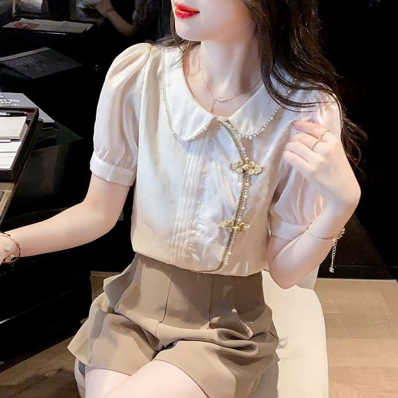 チャイナ服 襟付き セクシー ブラウス