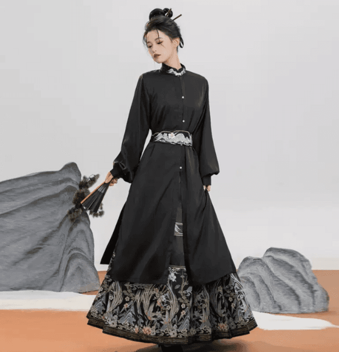 チャイナ服 レトロ ポイントデザイン チャイナシャツ