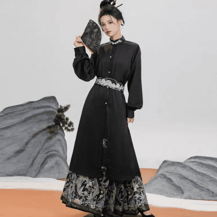 チャイナ服 レトロ ポイントデザイン チャイナシャツ