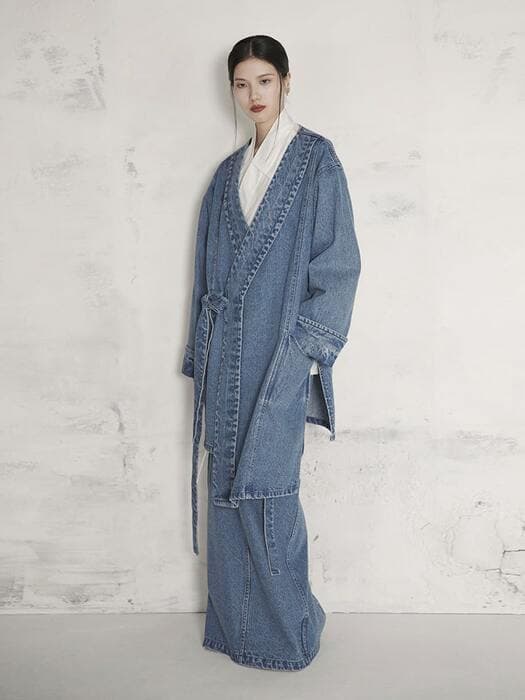 チャイナ服 レースアップデニムジャケット