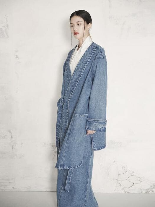 チャイナ服 レースアップデニムジャケット