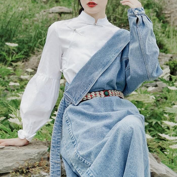 チャイナ服 国潮風シャツ付きセットアップ