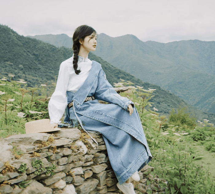チャイナ服 国潮風シャツ付きセットアップ