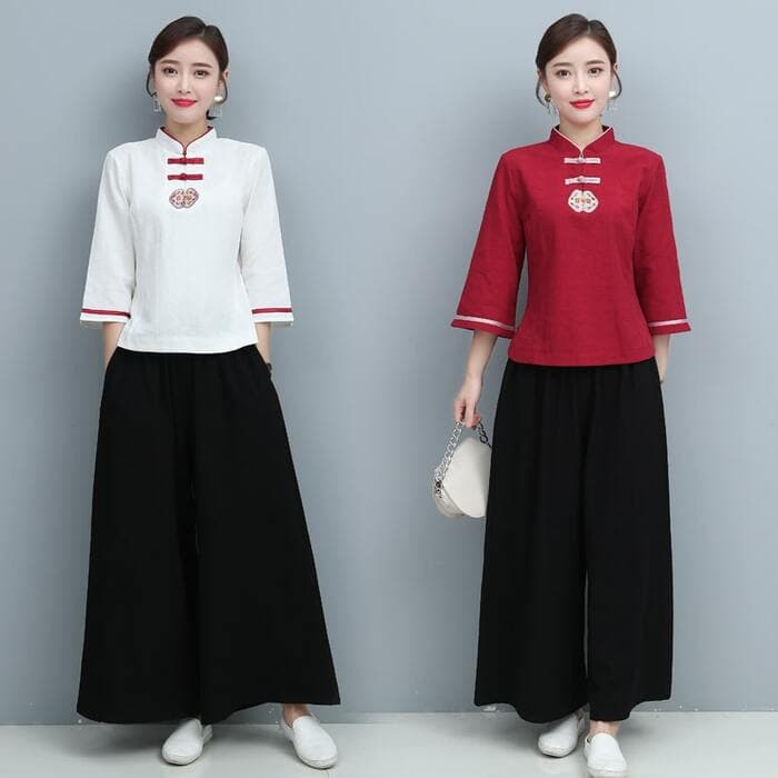 チャイナ服 中華風レトロまチャイナシャツ