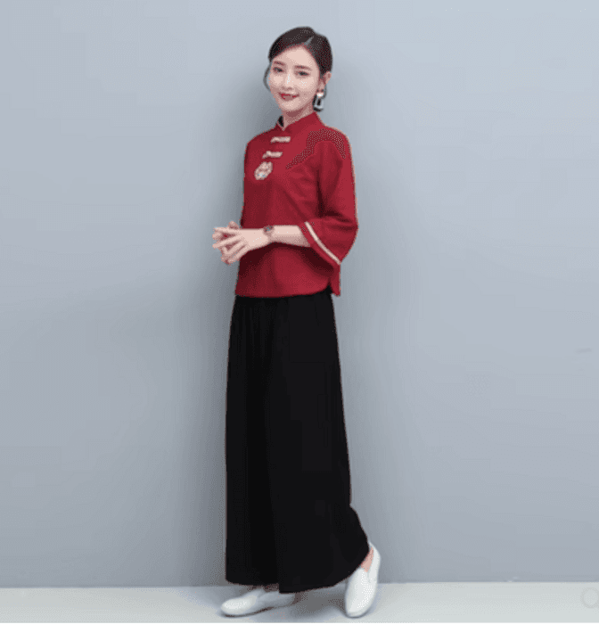 チャイナ服 中華風レトロまチャイナシャツ