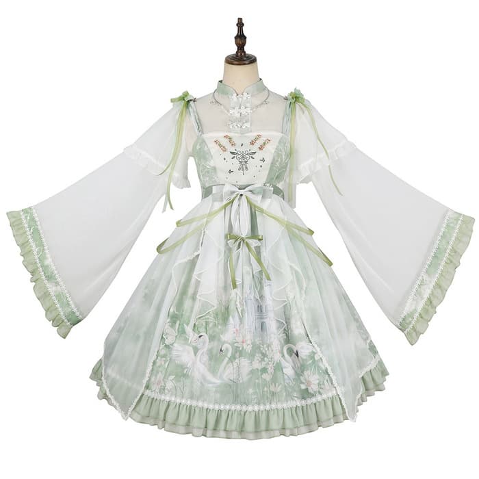 中華ロリータ パステルグリーンロリータドレス ジャンパースカート単品