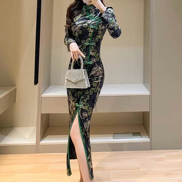 チャイナ服 グリーン チャイナドレス