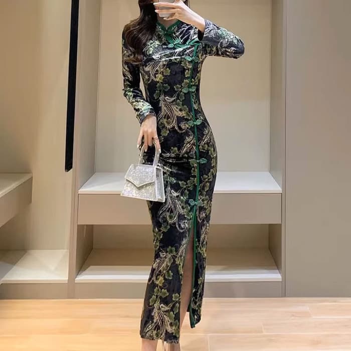 チャイナ服 グリーン チャイナドレス