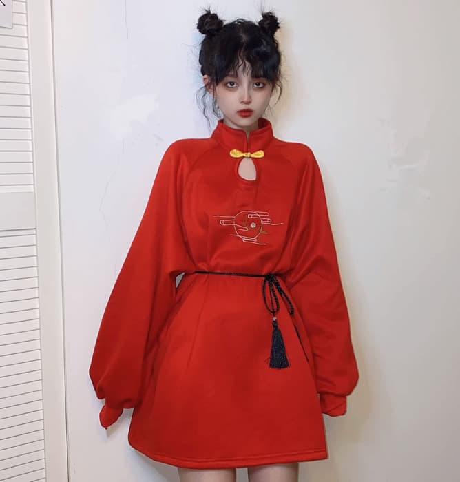チャイナ服 刺繍 ロープ デザイン チャイナドレス