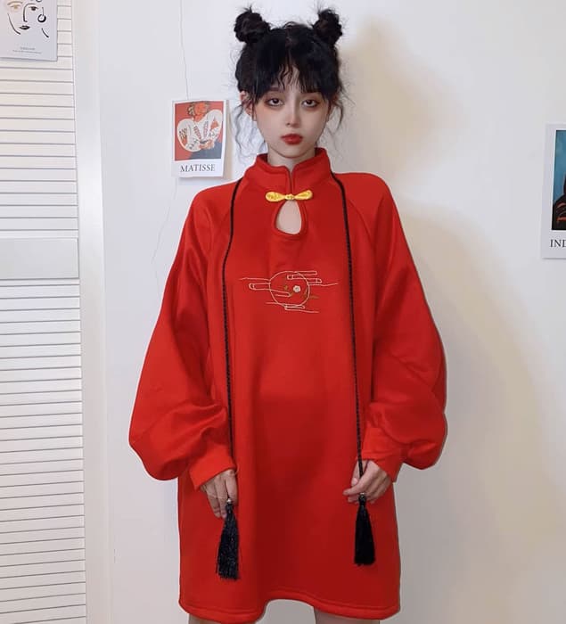 チャイナ服 刺繍 ロープ デザイン チャイナドレス