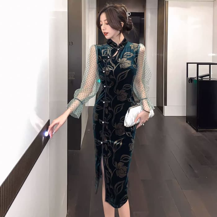 チャイナ服 シースルーチャイナドレス