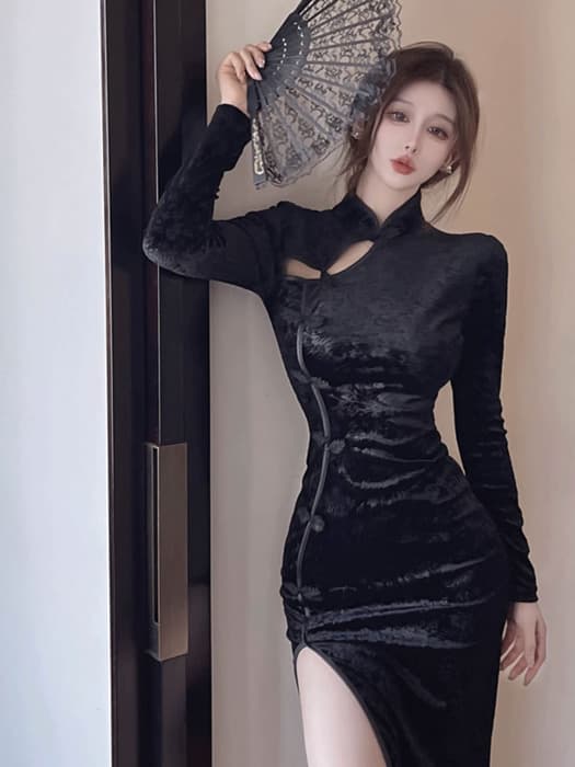 チャイナ服 スリッド セクシーチャイナドレス