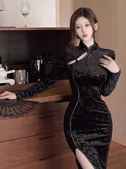 チャイナ服 スリッド セクシーチャイナドレス
