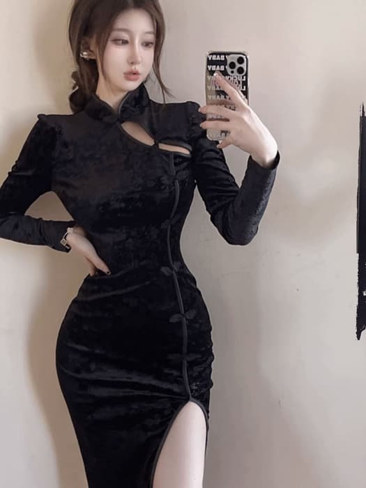 チャイナ服 スリッド セクシーチャイナドレス
