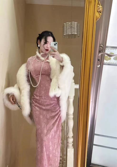 チャイナ服 ゴージャスピンク チャイナドレス