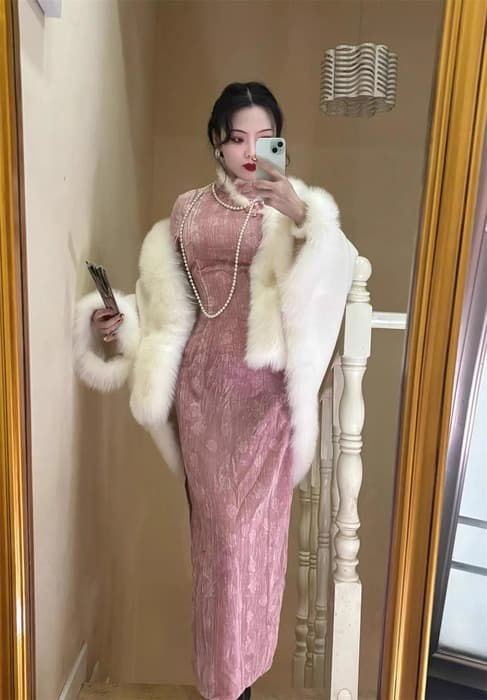 チャイナ服 ゴージャスピンク チャイナドレス