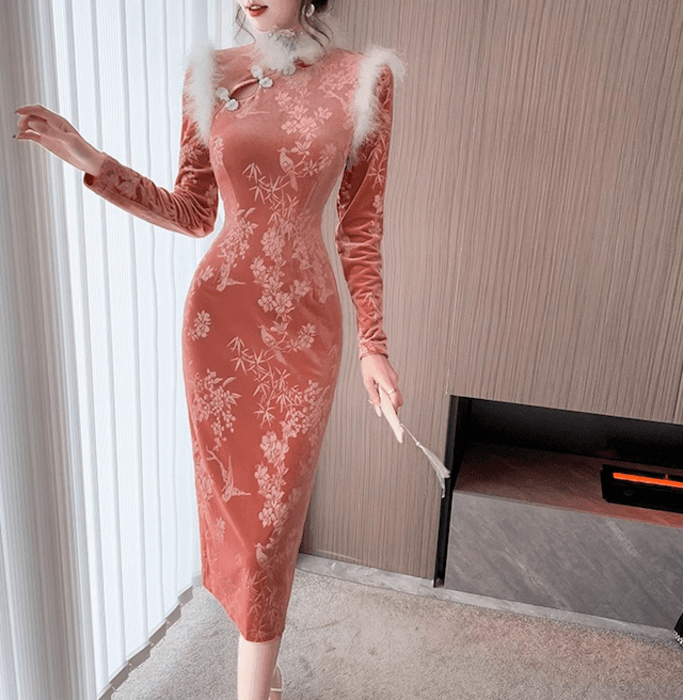 チャイナ服 ラグジュアリー・ベルベットチャイナドレス