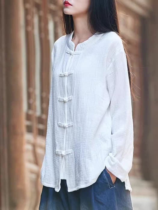 チャイナ服 レトロカラーで着やすいチャイナシャツ
