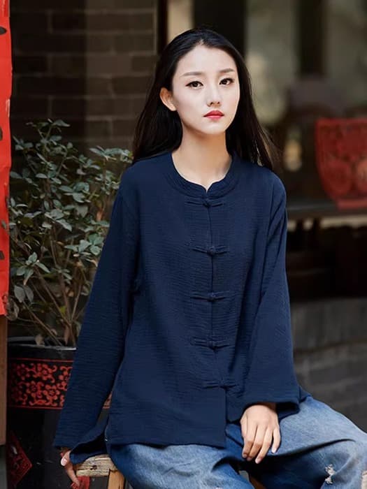 チャイナ服 レトロカラーで着やすいチャイナシャツ