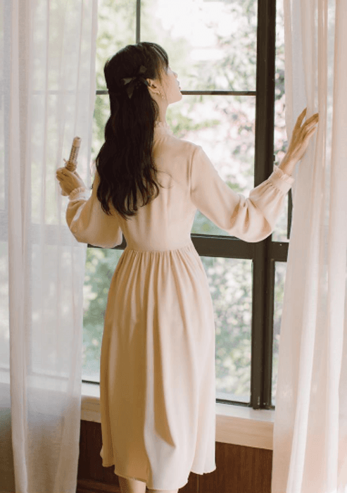 チャイナ服 フリル ふんわりチャイナワンピース