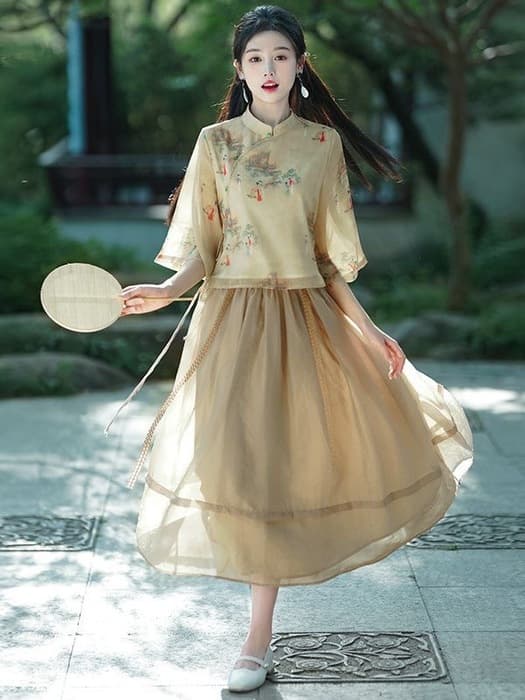 チャイナ服 シースルーチャイナワンピース