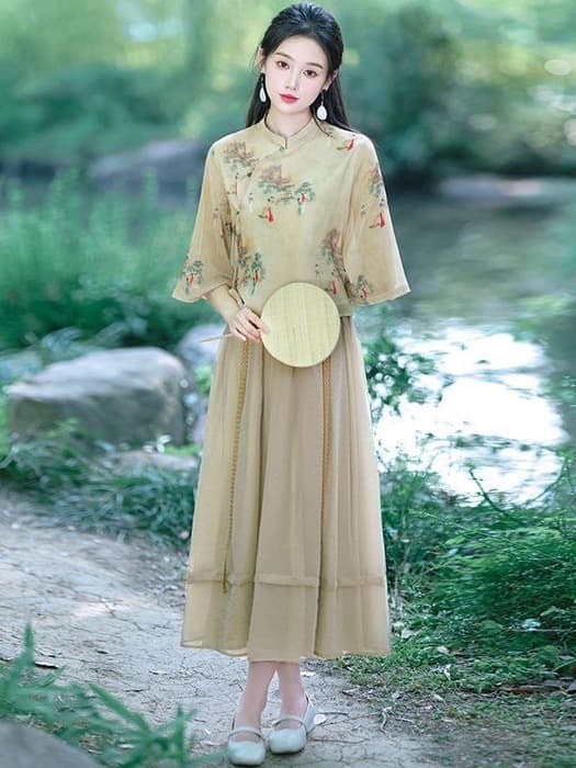 チャイナ服 シースルーチャイナワンピース