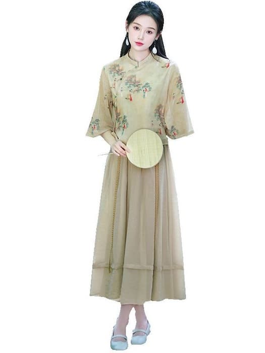 チャイナ服 シースルーチャイナワンピース