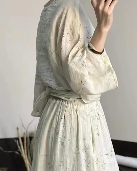 チャイナ服 コットンリネン カジュアルファッションチャイナワンピース